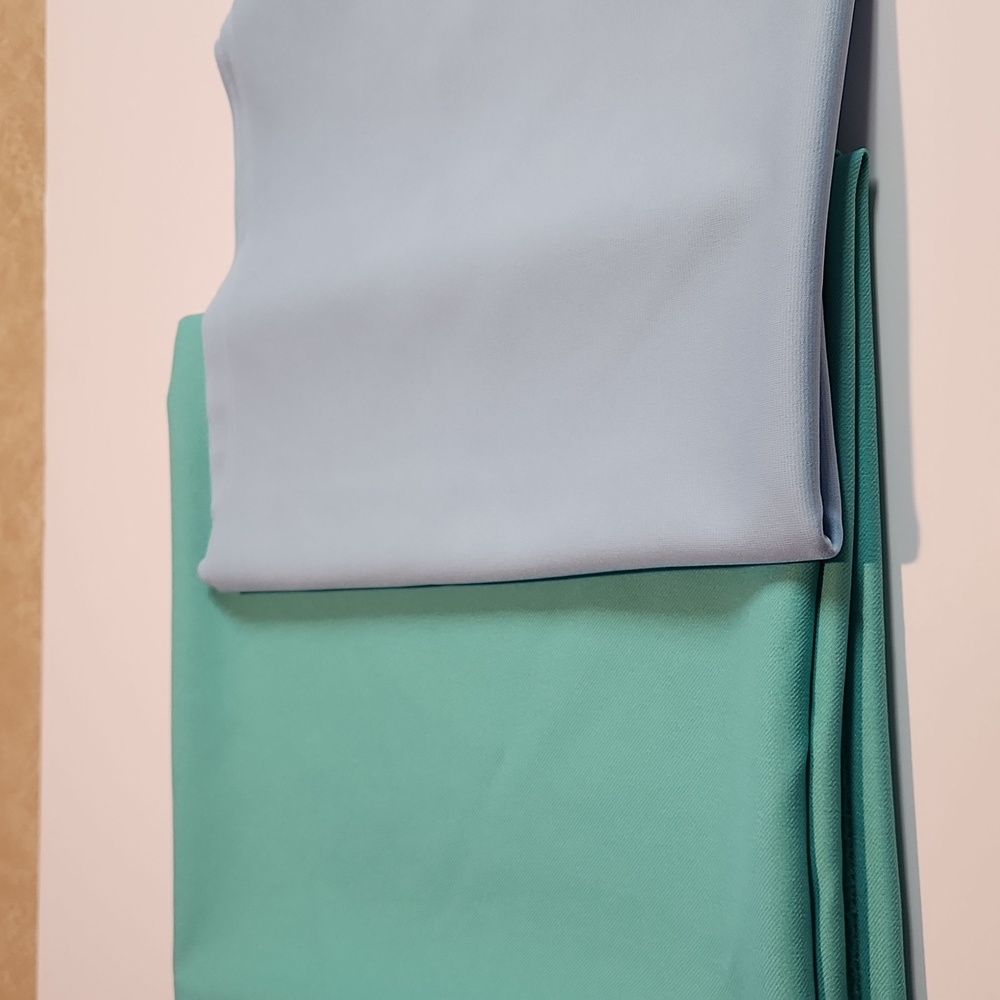Vintage polyester fabric - One blue and one green